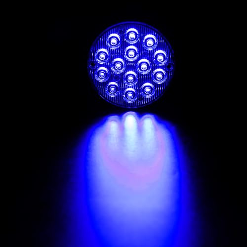 Luce di avvertimento stroboscopica di emergenza LED 4-Pack,luce lampeggiante circolare ultra sottile 14 LED luce di avvertimento laterale stroboscopica 12 V-24 V (blu)