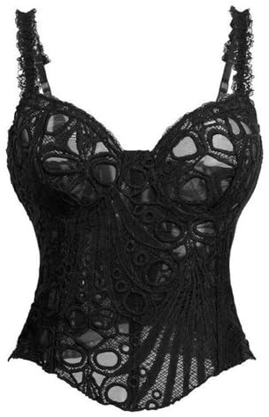 Generisch Corset para mujer medieval con corsé boned corsé push up, elegante, sexy, lencería cómoda, corsé ligero, corsé para carnaval, baile, corsé superior suave, Negro , M