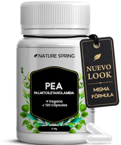 PEA Cápsulas 500 mg – Palmitoiletanolamida de Alta Pureza – 1.000 mg por Dosis Diaria – Sustancia Única sin Mezclas – Premium – Analizado en Laboratorio – 120 Cápsulas