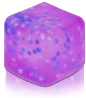 Copfeqyr Grande Balle Anti-Stress Cube Flocon 7 cm – Cube Squishy Sensoriel à Presser pour Adultes et Enfants, Jouet Fidget Relaxant, Boîte Cadeau (Purple)