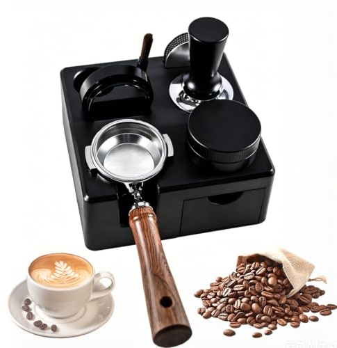Kit Barista Tamper Cafe, Accesorios Cafe Cafetera 51 54 58mm, Tamper Station Tamping Soporte de Apisonamiento, Barista Accesorios de Espresso Estación para Cicina de Hogar/Cafetería
