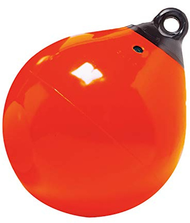 Taylor Made Products 61140 Tuff End Inflatable Vinyl Boat Buoy, Orange, 9 inch Diameter