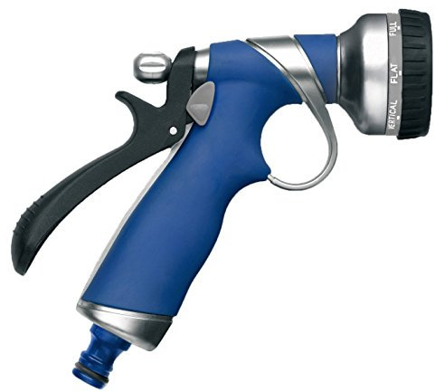 Tatay Top Comfort Pistola Metálica 8 Posiciones Para Manguera Jardín O Terraza, Azul, 13 x 6 x 21.5 cm