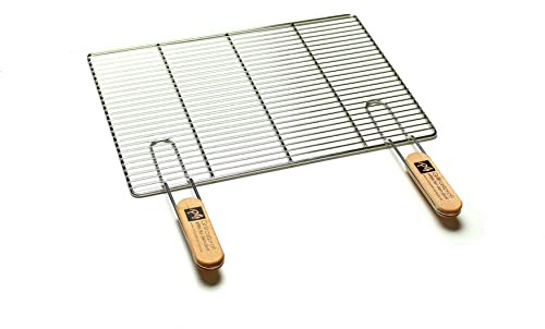 Edelstahl Rost Grillrost - rechteckig und rund - Grill Rost Grössenauswahl (60 x 40 cm mit Griffen)