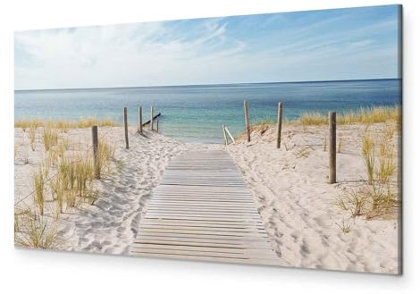 Cuadros B&D XXL - Cuadro en Lienzo Playa 135x45 cm 1 pieza impresión en material no tejido cuadro de pared cuadros para dormitorios impresión fotografía decoración Naturaleza Paisaje Mar c-A-0107-b-a