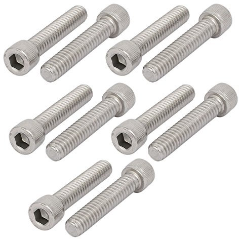 Sourcingmap 1/4-20 x 1-1/4 304 Stainless Steel Full Thread Hex Socket Head Cap Screw 10pcs