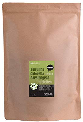 Wohltuer Spirulina + Chlorella + Gerstengras 1/3 Mix | Bio Algen Superfood Mix Tabletten in Rohkostqualität 250g