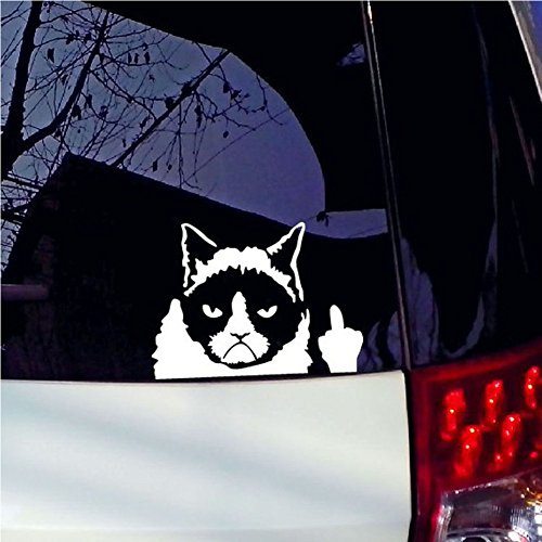 Autoaufkleber Katze 2 Stücke, Reflektierende Katzen Aufkleber Auto Lustige Autoaufkleber für Wasserdichte Abdeckung Kratzer Schwarz und Weiß