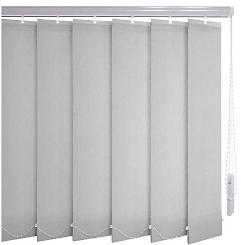 Sonnenschutz-HH® - Lamellenvorhang grau lichtdurchlässig - Breite 140 cm x 175 cm Höhe - Lamellenbreite 127mm Vertikaljalousie Vertikalanlage Schiebevorhang