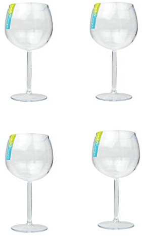 Gin Glasses Plastic Drinking G&T Tonic Cocktail Balloon Bar 600ml Wine Drinks (4)