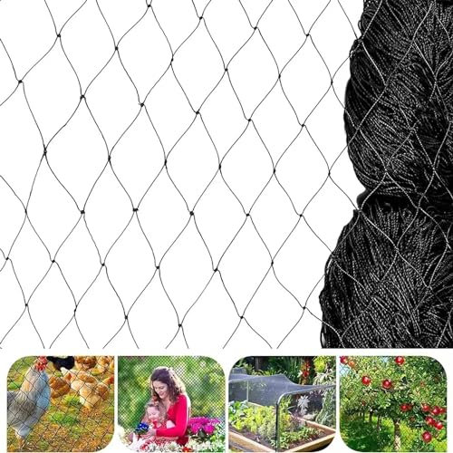 Namvo Bird Netting 23 x 50ft Black Woven Mesh Heavy Duty Garden Plant Netting for Plants Fruits Flowers Vegetables Stops Birds Deer Animals