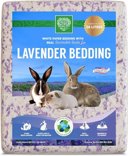 SMALL PET SELECT - Natural Paper Bedding with Real Lavender Buds. Rabbits, Guinea Pigs, and Other Small Animals, 56L