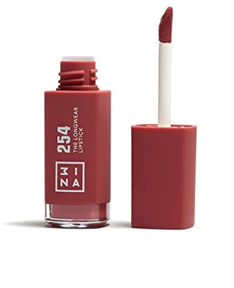 3INA MAKEUP - The Longwear Lipstick 254 - Labial Líquido Oscuro de Larga Duración con Acido Hialurónico para Hidratar los Labios - Barra de Labios Matte de Alta Pigmentación - Vegan - Cruelty Free