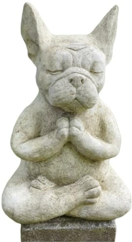 JTZXJJX Meditierende Hundestatue Buddha – Hundestatue, Zen, Yoga, entspannte Pose, Buddha, Meditationsfigur für Blumenbeete, Innen- und Außenbereich, Rasen, Garten, Dekoration, Skulptur, Heimtextilien