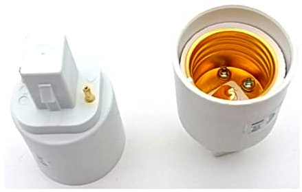 prometeo electronics Set 2 adattatori da G24 a E27 convertitore per Lampadine Led - Kit modifica plafoniere E27