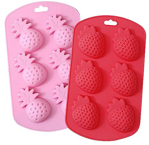 2 Pcs Fruit Silicone Molds Silicone Chocolate Moulds Non-Stick Candy Handmade DIY Molds DIY Soap Jelly Ice Cake Chocolate Sweet Moulds for Parties and Cake Decoration