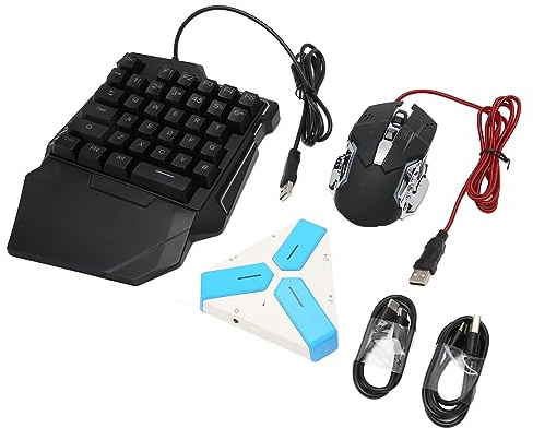 Convertisseur de Jeu Mobile, Plug and Play Clavier Souris Convertisseur Combo Connexion Filaire sans Fil Portable pour Jeu Mobile