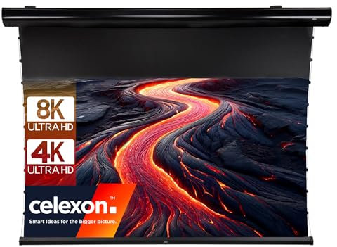 celexon HomeCinema Plus CLR Ultrakurzdistanz-Tension-Motor-Leinwand 120 | 265.7x149.4 cm 16:9 | elektrische 8K, Full-HD Heimkino-Projektions-Leinwand | ausschließlich NUR für Ultrakurzdistanz-Beamer!