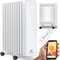 KESSER® Radiatore ad olio da 2500 W, per riscaldamento elettrico a risparmio energetico, con controllo app WiFi e display touch LED, telecomando a olio, riscaldamento elettrico a 11 nervature, timer