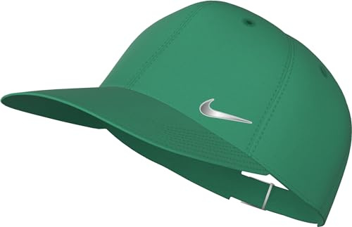 Nike U Nk DF Club cap U CB Mtswsh L Cappellino Regolabile, Verde Stadio/Argento Metallizzato, L XL Unisex-Adulto