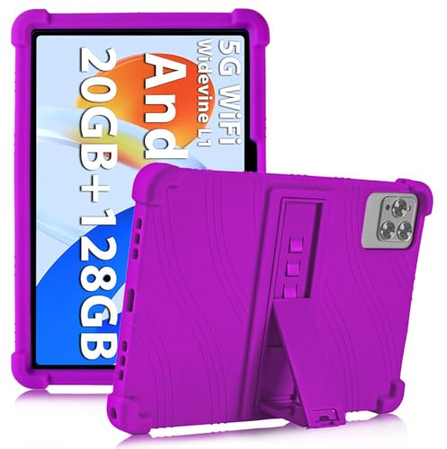 ATOOZ Universal 10.1 Inch Tablet Case for TABWEE/Gleeso/Whitedeer/Byxsb C10/Ainmel/ROWT A10/Ckypad/DOOGEE/TECLAST/Blackview/OSCAL/BYYBUO/Hotlight/Higrace/Sgin Soft Silicone Case with Stand (Purple)