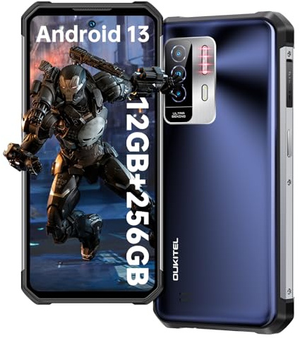 OUKITEL WP27 Téléphone Portable Incassable, Android 13, Octa-Core Helio G99, 20MP Nocturne Vision, 24Go+256Go/2To, Smartphone 6.8 Inch FHD+120Hz, 8500mAh (33W), NFC/Dual SIM/Face ID/IP68/GPS