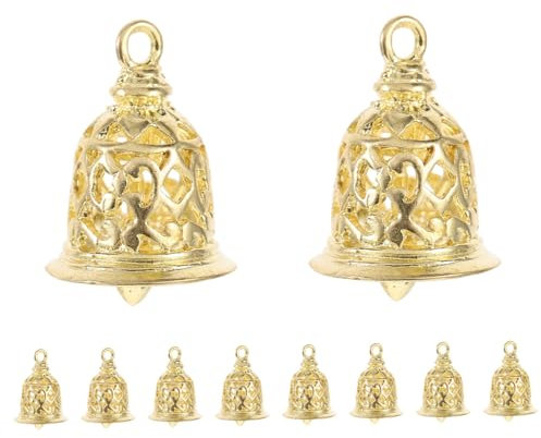 Lurrose 30 STK Glockendekoration selber Machen Retro hängende Glocke Glocken hängende Dekoration Glasglocke Weihnachten Dekoration weihachtsdeko Weihnachtsbaum schlüsselanhänger Golden