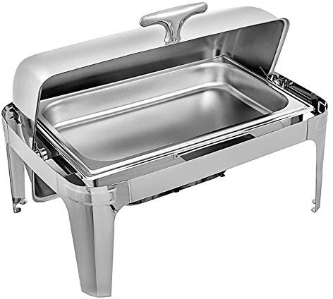 MXFKLJ Chafing Dish de Acero Inoxidable, Juego de Chafing Dish Calentador de Alimentos Buffet con 2 Chafing Dish Combustible de Gel de Metanol, para Buffet Catering Cocina Fiesta