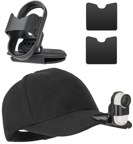 CERFFOOL Soporte de clip para sombrero Insta360 Go 3S/Go 3 con dos cuñas de rotación de 360°, vista POV, fácil instalación para accesorio de cámara de acción
