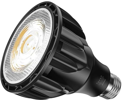 Milpoel LED Pflanzenlampe Vollspektrum E27 für Zimmerpflanzen, Grow Light, Gewächshaus, Garten (Schwarz, 10W 6000K)