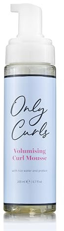 Only Curls Curl Mousse, 200ml, Curly Hair Product, Curl Volumiser & Control, Protein Rich, Lightweight Styling Foam, Conditioned, Defined, Frizz-Free Curls, For All Curly Hair Types