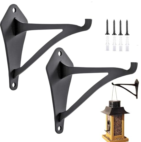 2x Pflanzenhalterung Blumenampelhalter, Wandhaken für Blumenampel, Laternenhaken, Pflanzenwandhaken, Wandhalter Haken, zum Aufhängen von Pflanzer Vogelhäuschen Laterne Windspiele, Garten Balkon Deko
