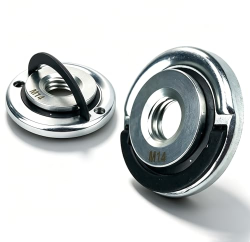 1 écrou de serrage rapide M14, écrou à dégagement rapide avec bague de traction pour meuleuses d'angle, écrou de bride de retenue robuste pour la plupart des meuleuses d'angle, pièce de montage de