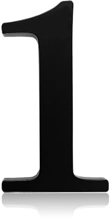 Selbstklebende Hausnummern Aufkleber 2 Zoll, modernes Metall-Türnummern-Schild aus Edelstahl 5 cm, schwarz/gold/silber, Adressschild für Briefkasten, Wanddekoration, Hotel, Café, Garten(Black 1)