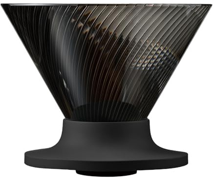 HARIO V60 VDN-02-B Gotero NEO para 1-4 tazas, resina Tritan, costilla espiral, negro, fabricado en Japón
