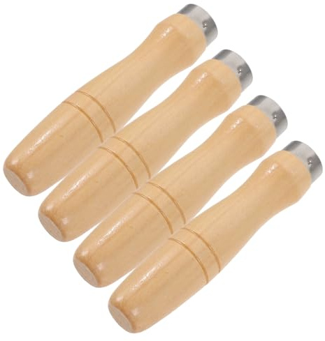 Gatuida Mango de Escofina de Madera Natural 4 Piezas, Tamaño Extra Grande 12 Pulgadas, Mango Resistente y Antideslizante para Herramientas Manuales, Adecuado para Bricolaje y Carpintería