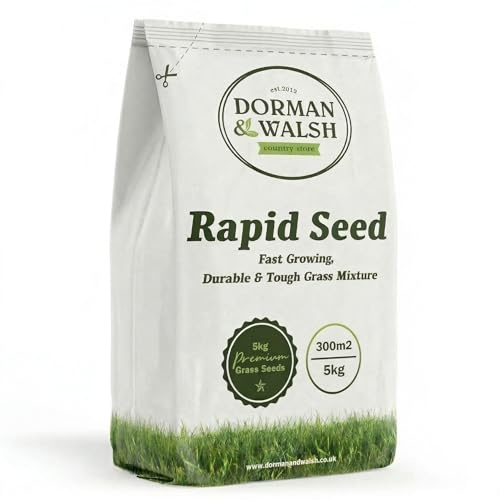 Dorman & Walsh Rapid Seed 5kg Quick Growing Grass Seed, 7-14 day results