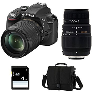 Nikon D3300 + 18-105 VR + SIGMA 70-300 DG MACRO + SD 4GB