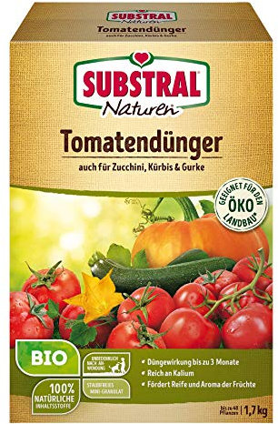 Substral Naturen Bio Tomatendünger, Organisch-mineralischer Dünger, auch für Kürbis, Zucchini, Langzeitwirkung, 1,7 kg