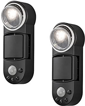 2er Set LED Wandaufbauleuchte PRATO mit Bewegungsmelder, batteriebetrieben, schwenkbar,