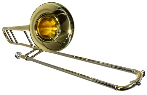 Monzani MZSL-720L Tenorposaune, Bb-Stimmung, Messingschallbecher, 12.7mm Bohrung, inkl. Mundstück, Hardcase, Klarlack lackiert, Leichter Zug, Ideal für Einsteiger, Musikschulen