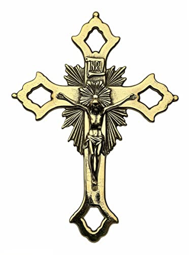 Artissimo Wandkreuz, Jesuskreuz Messing Gold