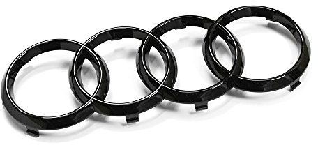 Audi 82A071801 - Logo ad anelli per griglia del radiatore, logo Black Edition, colore: nero
