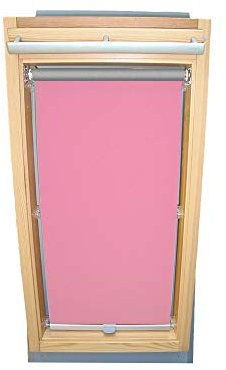 Rollo für VELUX Dachfenster THERMO Alu-Rückseite Dachfensterrollo für TYP GGL/GPL - 606 oder S06 - Farbe Rosa - mit Haltekrallen