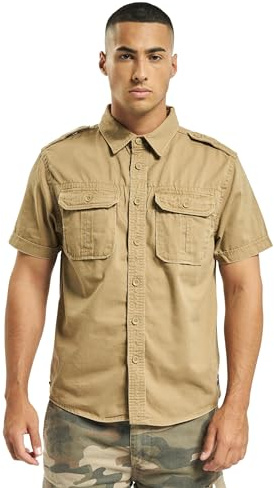 Brandit Vintage skjorta för män kortärmad skjorta, Kamel kortärmad, 5XL