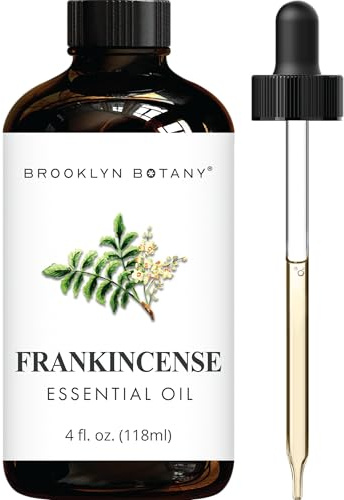 Brooklyn Botany Frankincense Essential Oil - Huge 4 Fl Oz - 100% Pure and Natural - Premium Grade with Dropper - for Aromatherapy and Diffuser