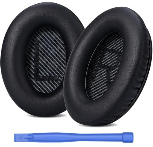 Ersatz Ohrpolster für Bose Quietcomfort 35 ii Over-Ear Kopfhörer (Schwarz) | kompatibel mit Bose QC35 QC 45 und Quiet Comfort 35 II, Komfortabel und langlebig