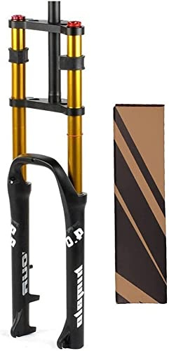 26 Zoll MTB Luftgabel Schnee Fatbike-Gabel Federweg 140MM 1-1/8 Gabelschaft Doppelte Schulter Dämpfungseinstellung Vordergabeln Für 4,0 Reifen Scheibenbremse QR Zum Berg/Strand/E-Bike