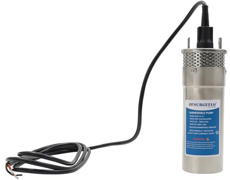 120W Tiefbrunnenpumpe Edelstahl Brunnenpumpe 12L/min Eintauchtiefe max 30m Wasserpumpe (24, Volt)