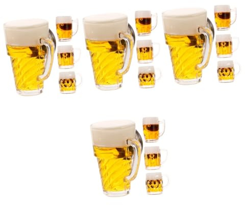 MAGICLULU 16 Stück Bierglas Anhänger Bierkrug Ornamente Desktop Mini Bierkrüge Desktop Miniaturbecher Entzückende Mini Bierkrüge Winziges Hauslayout Requisite Bierbecher Dekoration